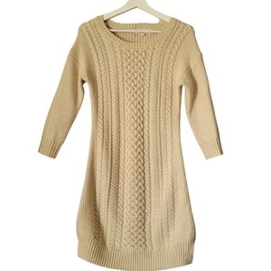 PINK Rose Sweater Dress Size Medium in Beige